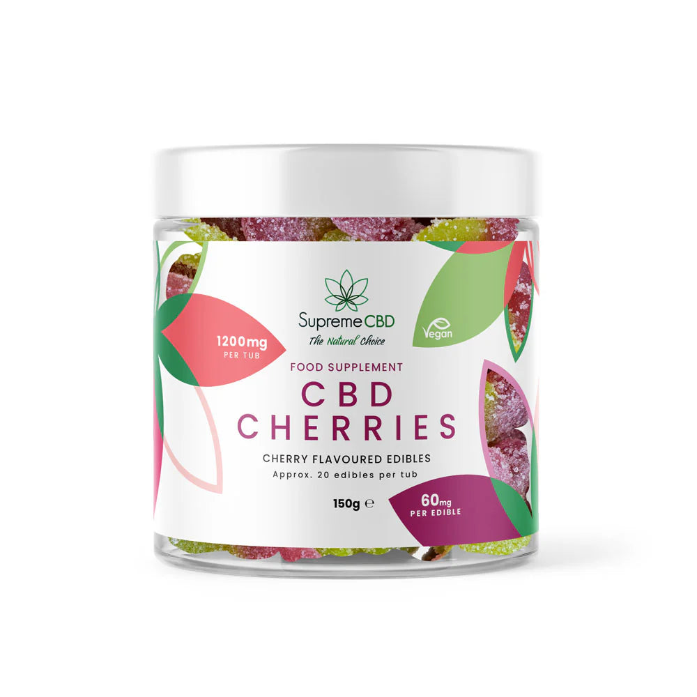 CBD Gummy Cherries - Small Tub (1200mg)