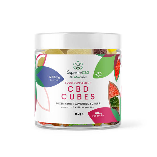 CBD Gummy Cubes - Small Tub (1200mg)