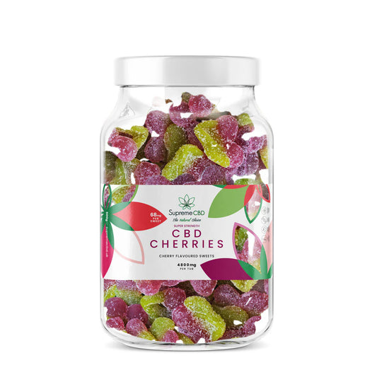CBD Large Super Strength Gummy Cherries - Large Tub (4800mg)