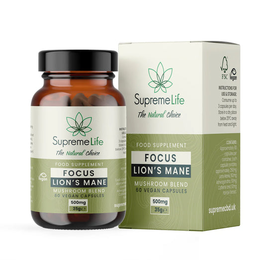 Lions Mane Mushroom Vegan Capsules - Focus (500mg)